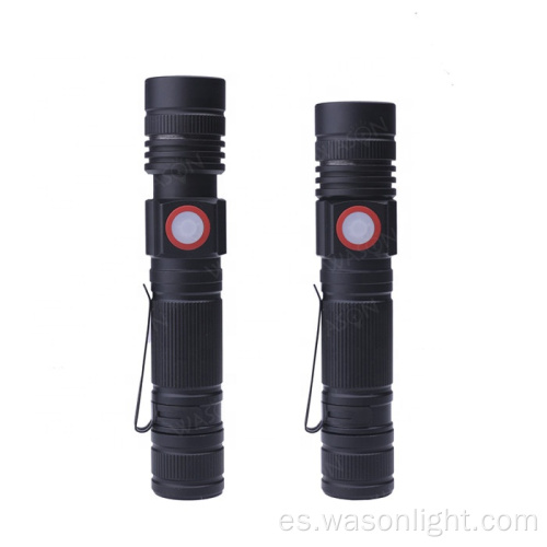 Nueva llegada EDC Dual Micro USB USB recargable Fuerza de luz fuerte Foco ajustable Torch de haz de haz de haz Led Linter